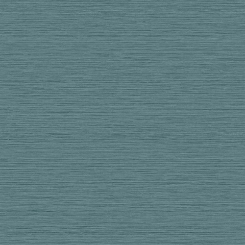 Teal Horizontal Stria Patterned Wallpaper