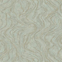 Teal Marble Textured Swirl Wallpaper