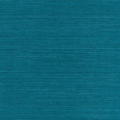 Teal Natural Grasscloth Wallpaper