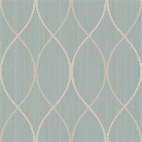 Teal Ogee Lines On Textured Lines Wallpaper