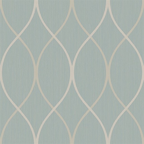 Teal Ogee Lines On Textured Lines Wallpaper