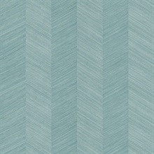 Teal Sisal Vertical Chevron Stripe Wallpaper