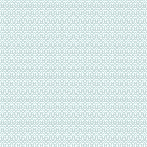 Teal Small Shell Top Scallop Wallpaper