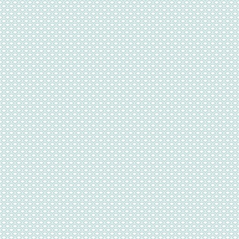 Teal Small Shell Top Scallop Wallpaper