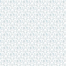 Teal Subtle Ogee Floral & Leaf Wallpaper