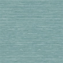 Teal Textured Grasscloth Wallpaper