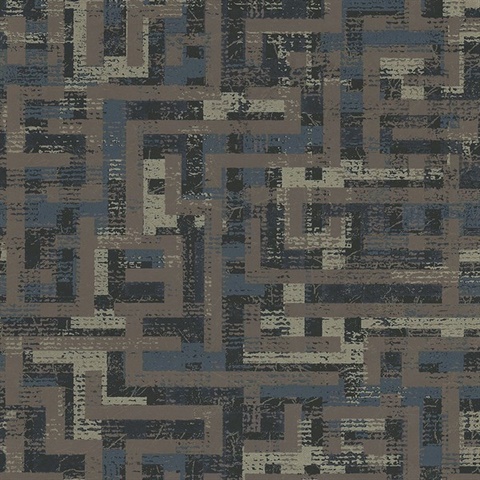 Tebessa Dark Brown Geometric Wallpaper