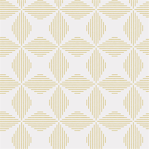 Telestar Yellow On White Geometric Wallpaper
