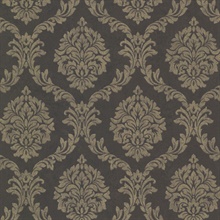 Tennyson Brown Shimmer Damask Wallpaper
