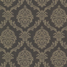 Tennyson Brown Shimmer Damask Wallpaper