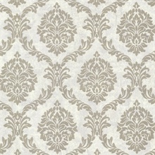 Tennyson Pewter Shimmer Damask Wallpaper