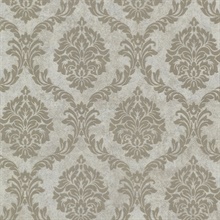 Tennyson Taupe Shimmer Damask Wallpaper