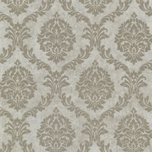 Tennyson Taupe Shimmer Damask Wallpaper