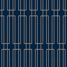 Terrace Navy Geometric Glitter Stripe Wallpaper