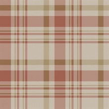 Terracota & Brown Country Plaid Wallpaper