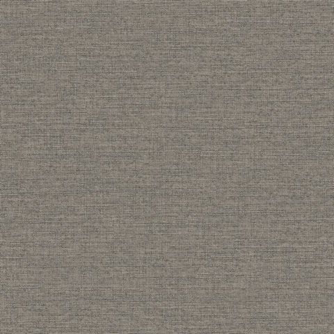 Terrene Charcoal Brown Faux Linen Wallpaper