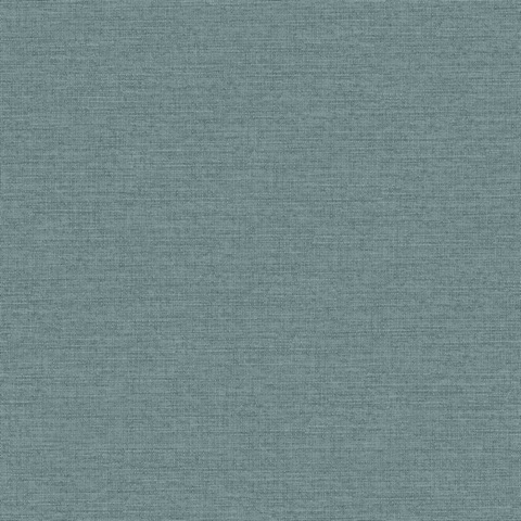 Terrene Teal Faux Linen Wallpaper