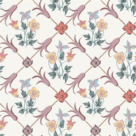 Tessin Multicolor Floral Geometric Wallpaper