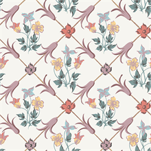 Tessin Multicolor Floral Geometric Wallpaper