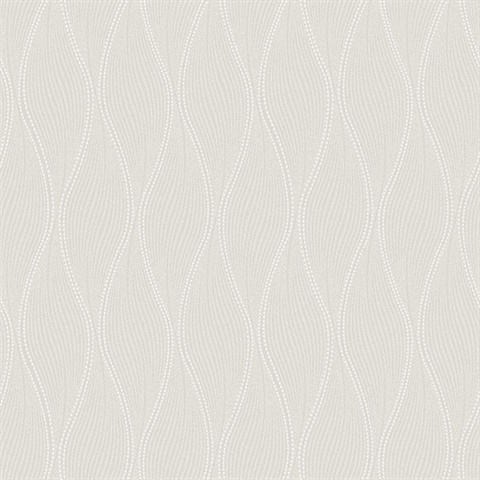 Tetsu Silver Ogee Wave Wallpaper