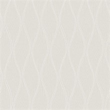 Tetsu Silver Ogee Wave Wallpaper