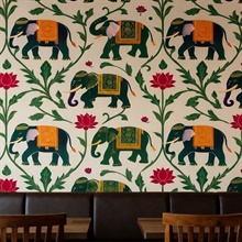 Thai Elephant Parade Commercial Wallpaper