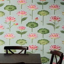 Thai Lotus Garden Commercial Wallpaper