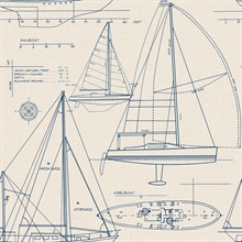 Thames Linen Sailboat Diagram Oceanic Wallpaper