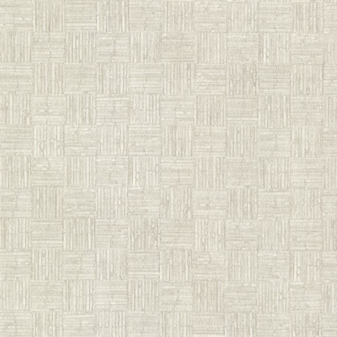 Thea Cream Woven Crosshatch Textured Wallpaper