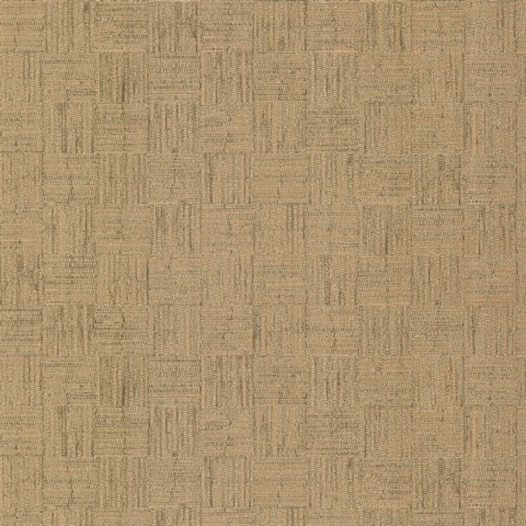 Thea Gold Woven Crosshatch Textured Wallpaper
