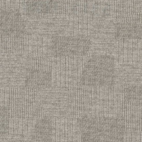 Thelonious Dark Beige Checked Large Plaid Linen Commercial Wallpaper