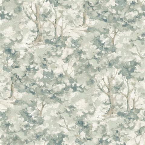 Thicket Teal Forest Wallpaper