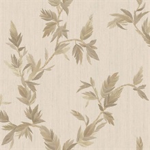 Thin Leaf Beige Brown Italian Wallpaper