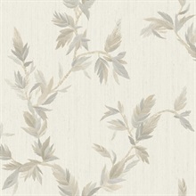 Thin Leaf Beige Cream Italian Wallpaper
