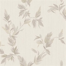 Thin Leaf Beige Silver Italian Wallpaper