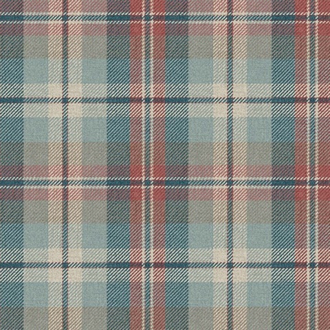 Thornbury Tartan Plaid Coral Wallpaper