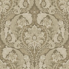 Thornton Classic Damask Textured Cafe Latte Wallpaper