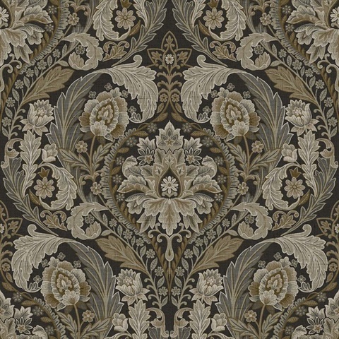 Thornton Classic Damask Textured Fortitude Wallpaper