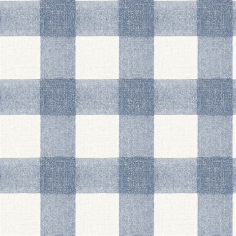 Thorpe Blue Plaid Wallpaper