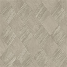 Thriller Grey Faux Wood Diamond Tile Wallpaper