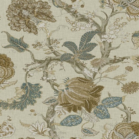 Thurleigh Vine Leaf Cafe Latte Wallpaper