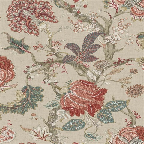 Thurleigh Vine Leaf Candy Wallpaper