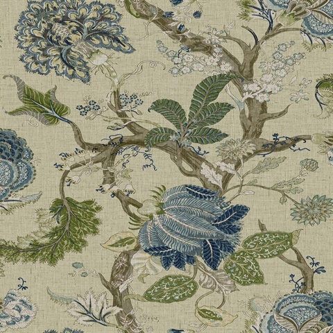 Thurleigh Vine Leaf Sandstorm Wallpaper
