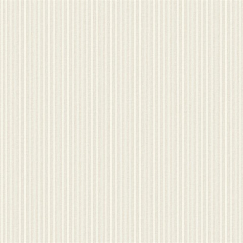 Ticking Stripe Beige Faux Linen Wallpaper