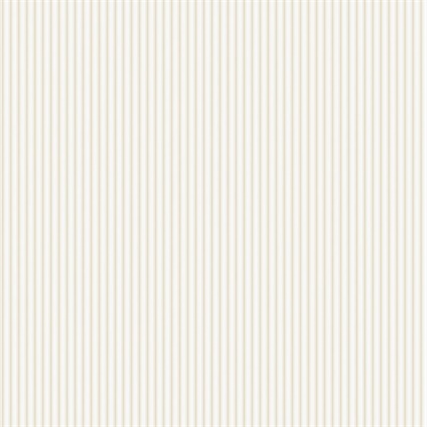 Ticking Stripe Beige Wallpaper