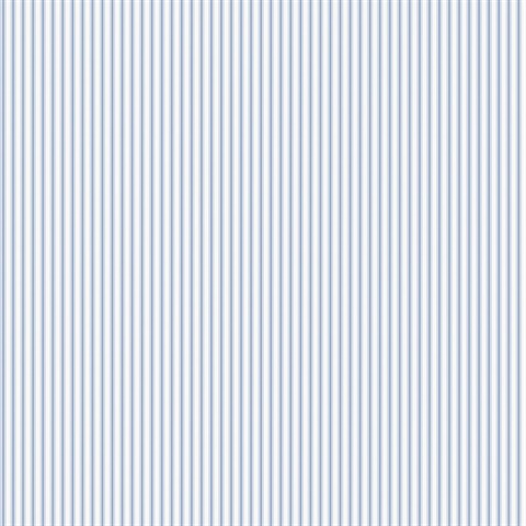 Ticking Stripe Blue Wallpaper