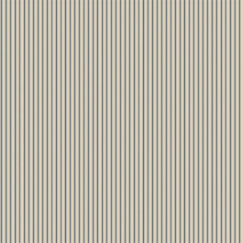 Ticking Stripe Blue Wallpaper