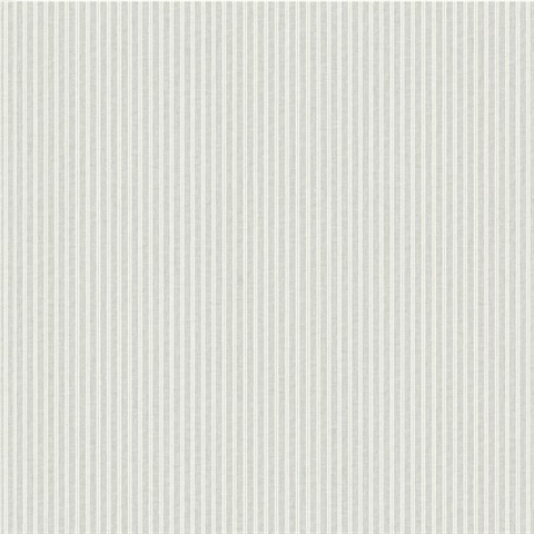 Ticking Stripe Grey Faux Linen Wallpaper