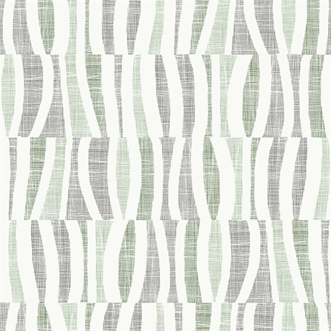 Tides Green Abstract Squiggly Vertical Lines Wallpaper