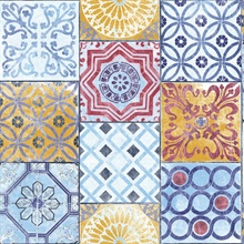 Tile Colorful Moroccan Tile Multicolored Peel and Stick Wallpaper